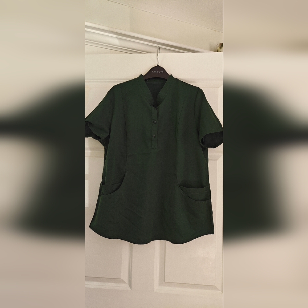 Dark Green Scrub Top